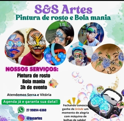 S&S Artes - Pintura de rosto e bola mania 